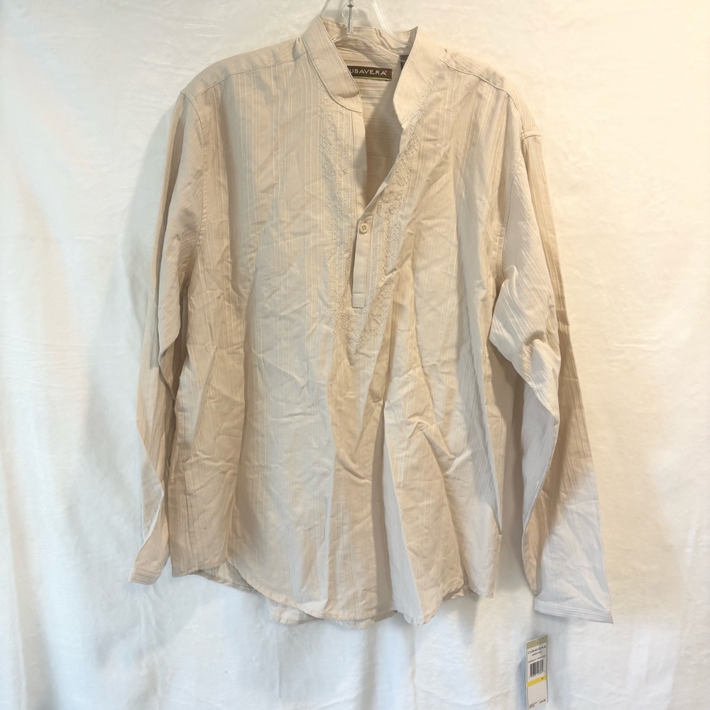 NWT Cubavera Long Sleeve Linen Blend Shirt – Size XL